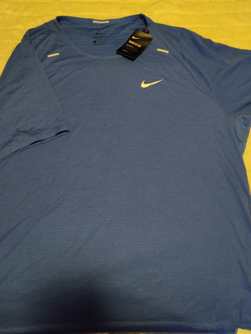 Nike Dri-FIT Men's Running Polyester V-Neck Short Sleeve Blue Tee XXL